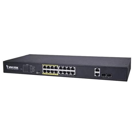 VIVOTEK Unmanaged 24x 10/100 PoE + 2x Gigabit/ SFP POE extender up to 200M; Rackmountable; 380W